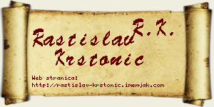Rastislav Krstonić vizit kartica